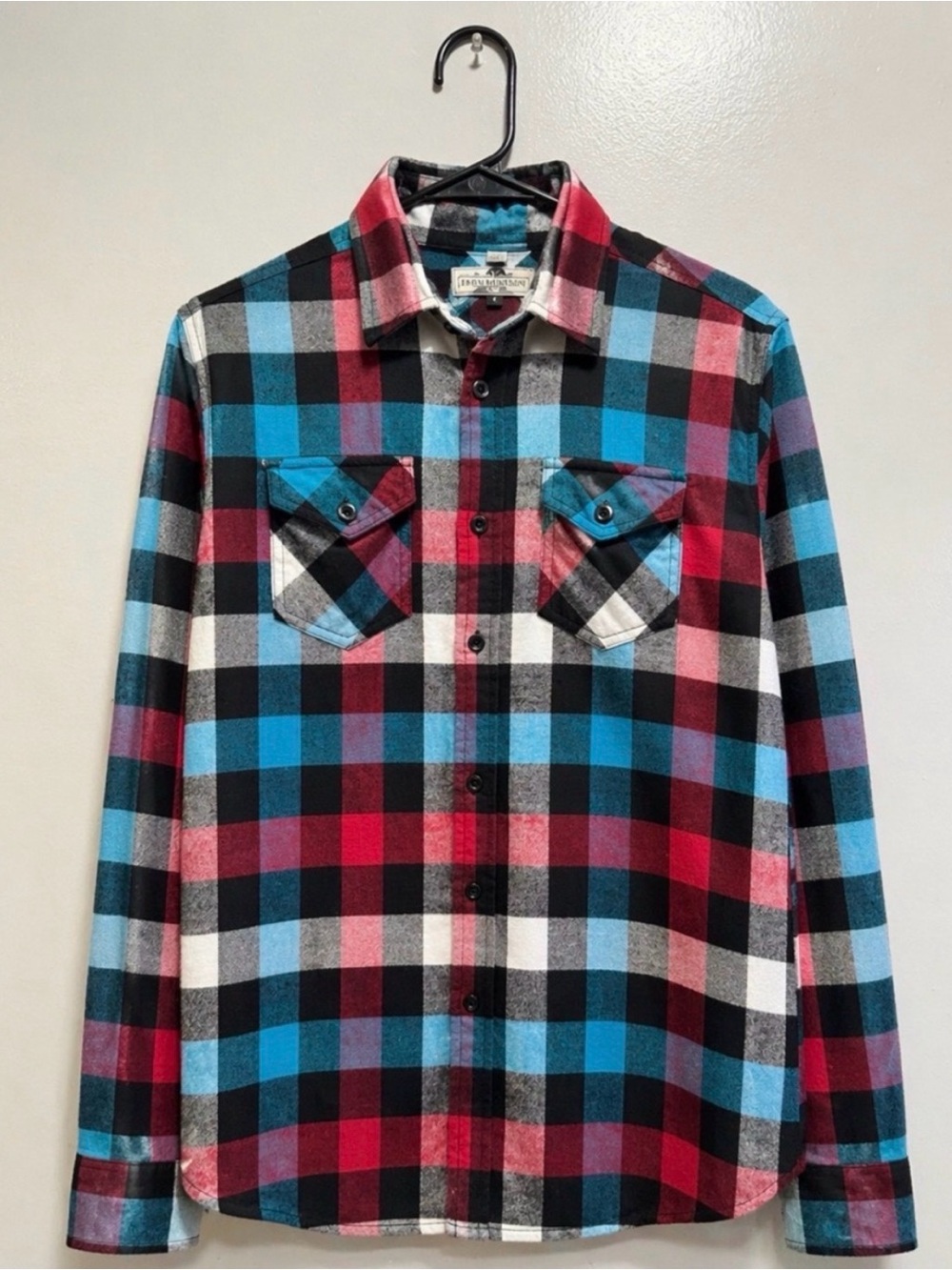 Chor Red, Blue & Black Plaid Casual Button-Down Shirt